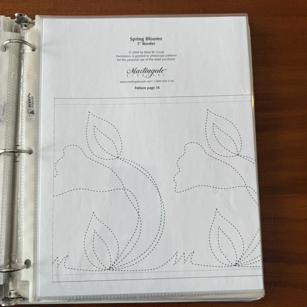 Mary Covey Follow the Line Quilting Pattern Binder Lot‎ 48 Pg Pantograph Designs